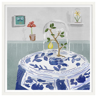 Cloche 2 (Blue) Fine Art Print, White, 20"x20"
