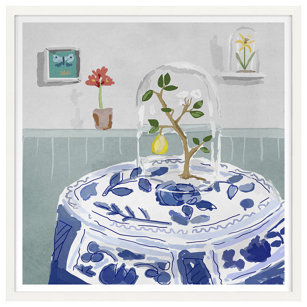 Cloche 2 (Blue) Fine Art Print, White, 20"x20"