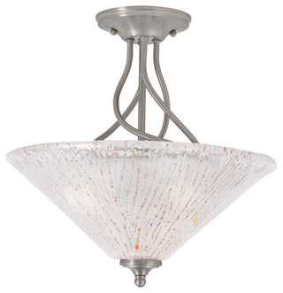 Capri 3-Light Semi-Flush Mount, Brushed Nickel/Frosted Crystal
