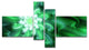 Large Green Exotic Flower Petals, Floral Canvas Art Print, 60"x32", 4 panels