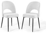 Rouse Dining Side Chair Upholstered Fabric Set of 2 Black White