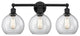 Athens 3-Light 26" Bath Vanity Light, Matte Black, Clear