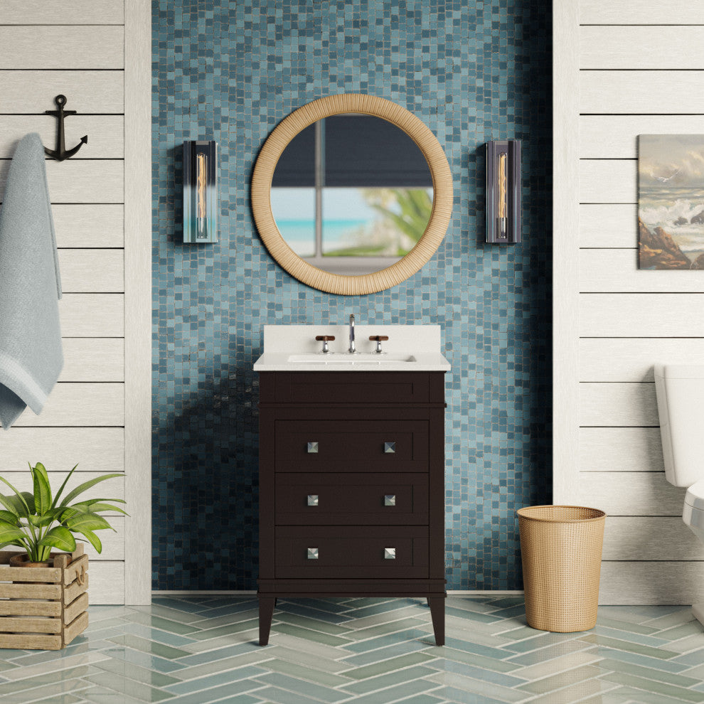 Eleanor 24" Bathroom Vanity, Chocolate, Quartz