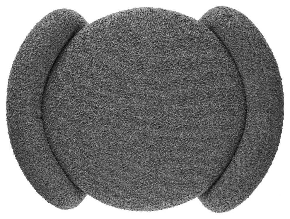 Nebula Boucle Upholstered Ottoman, Charcoal