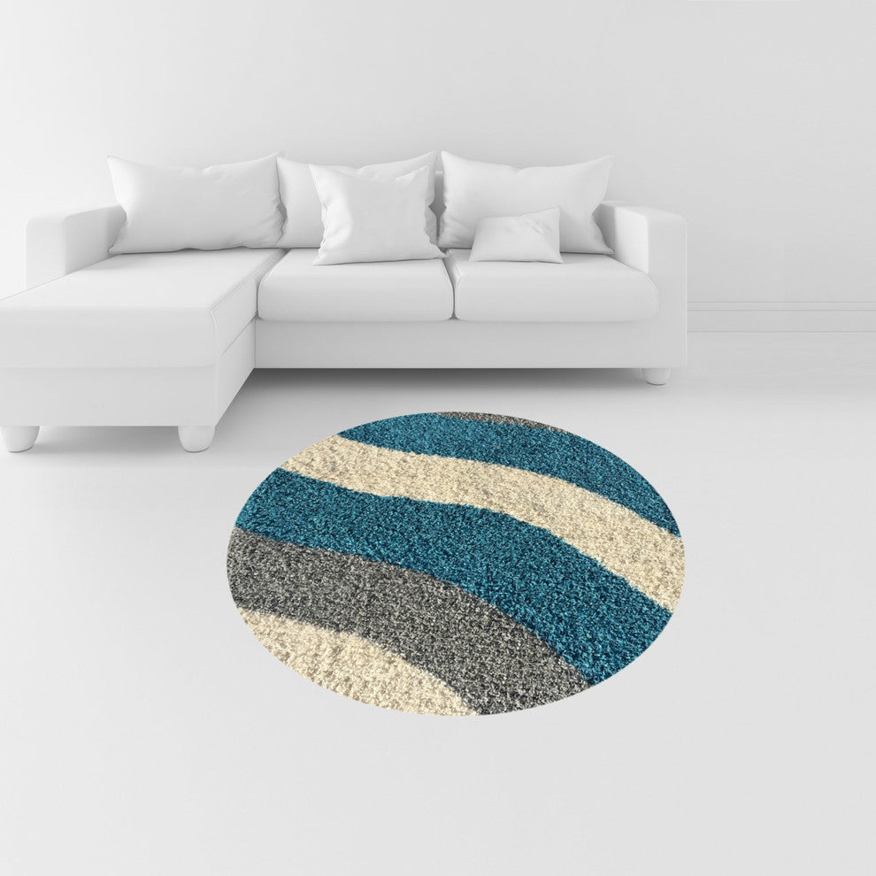 Bella Antibacterial Shag Area Rug, 5' Round