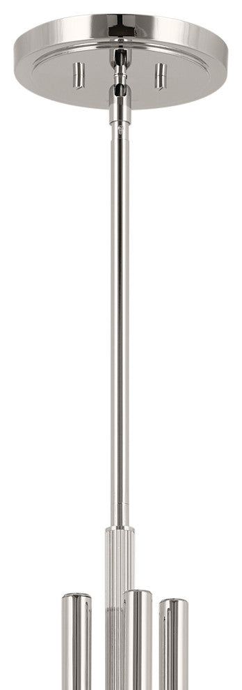 Odensa 10 Light Chandelier 1 Tier Large, Champagne Bronze, Polished Nickel