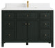 Sonoma 48 Single Sink Reeded Bath Vanity in Dark Forest Green 1.5" White Quartz