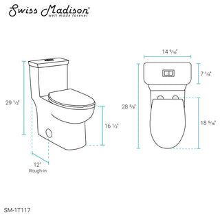 Classe One-Piece Toilet Dual Flush 0.8/1.28 GPF, Glossy White
