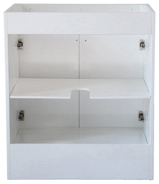 SmartFold 30" Single Sink Vanity Cabinet, White Finish, Gold Hardware