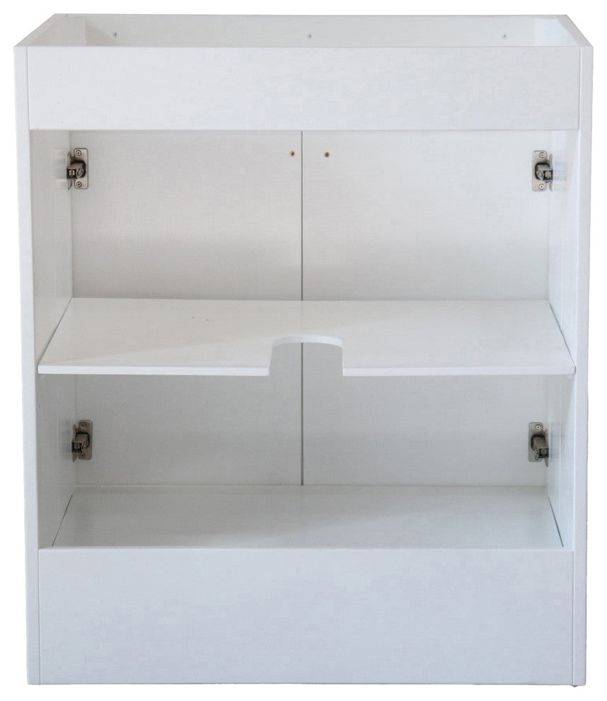 SmartFold 30" Single Sink Vanity Cabinet, White Finish, Gold Hardware