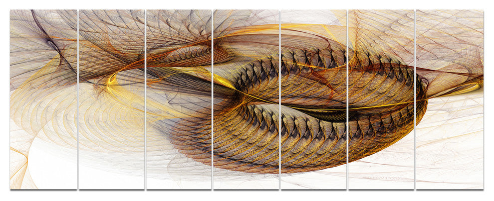 Abstract Brown Spiral Texture, Abstract Wall Art Canvas, 83"x32", 7 Panels