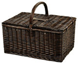 Buckingham Basket For Four With Blanket, Brown Wicker and Hamptons