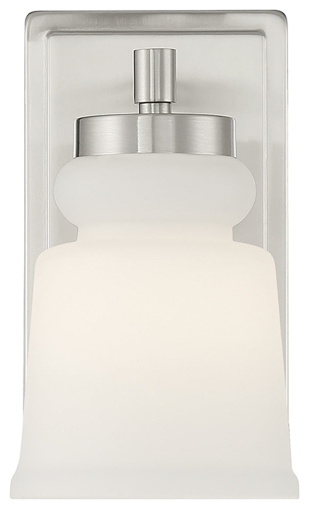 1-Light Wall Sconce, Matte Black, Brushed Nickel
