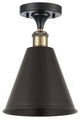 Ballston Cone Semi-Flush Mount, Black Antique Brass, Matte Black