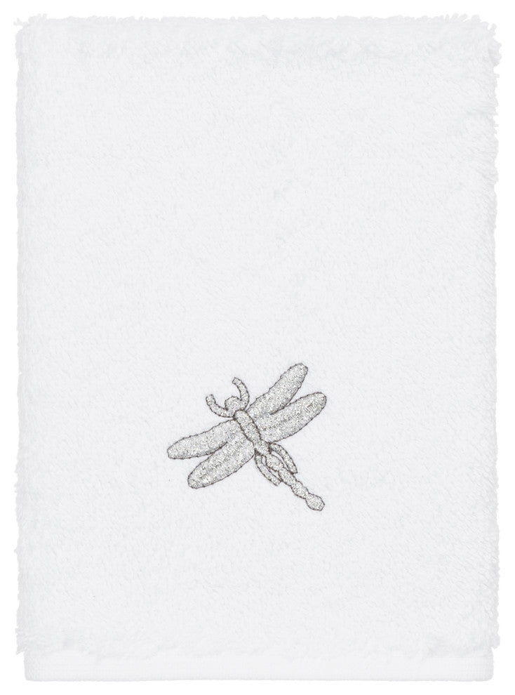 Linum Home Textiles Turkish Cotton Braelyn 3-Piece Embellished Towel Set, White