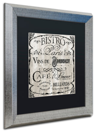 Color Bakery 'Paris Bistro III', Silver Frame, Black Mat, 16x16
