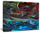 "Red Blue Abstract Acrylic Paint Mix" Canvas Print