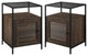 Dewey Modern Fluted Door Nightstand - Dark Walnut