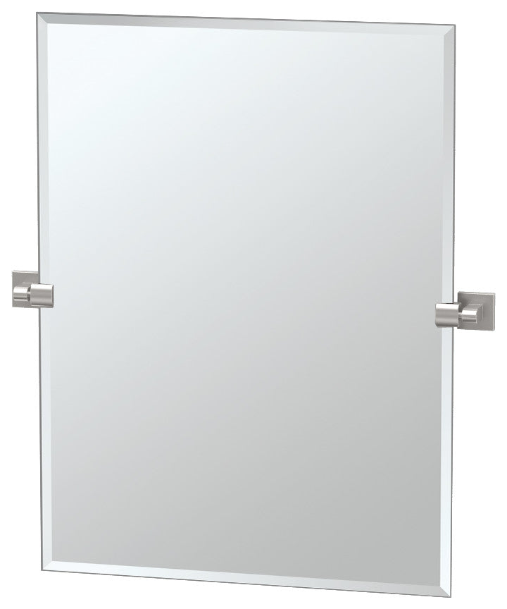 Elevate 24" Frameless Rectangle Mirror, Satin Nickel