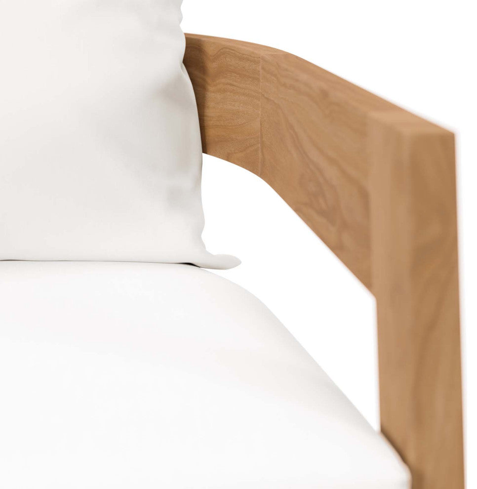 Lounge Chair Table Set, White Natural, Teak Wood, Modern, Outdoor Hospitality