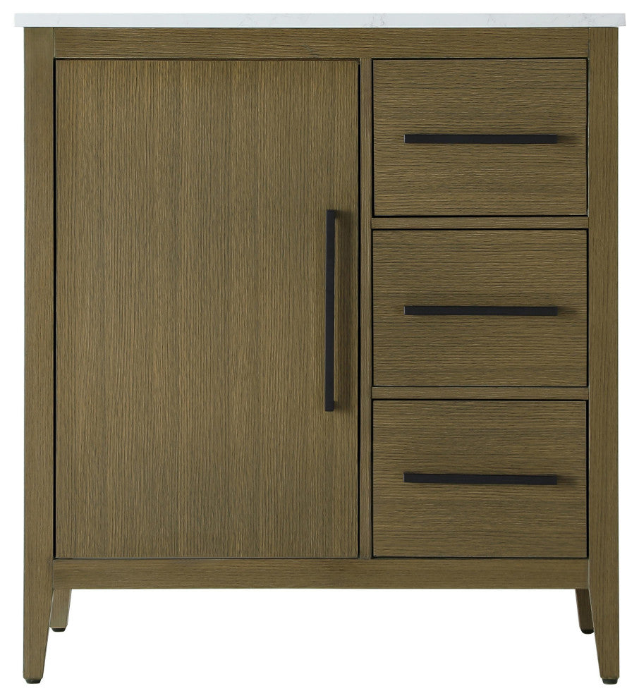 Home Living 32" Single Bathroom Vanity, Chestnut Brown