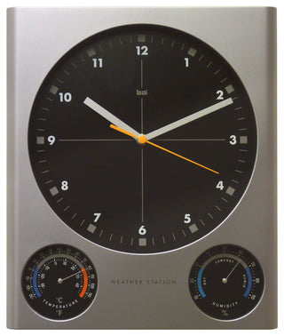 10x14" Tank Weather Station Wall Clock Black