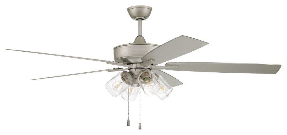 Craftmade, OS104PN5, 60" Outdoor Super Pro Fan With 4 Light Kit Clear Glass