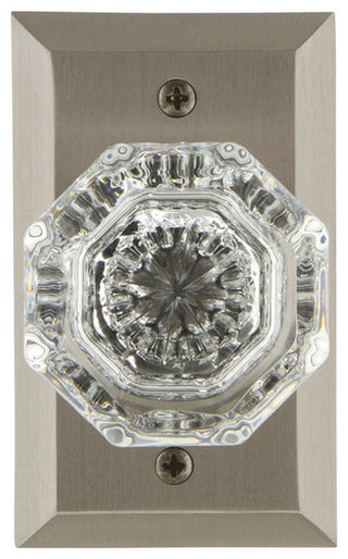 Studio Plate Passage Waldorf Door Knob, Satin Nickel
