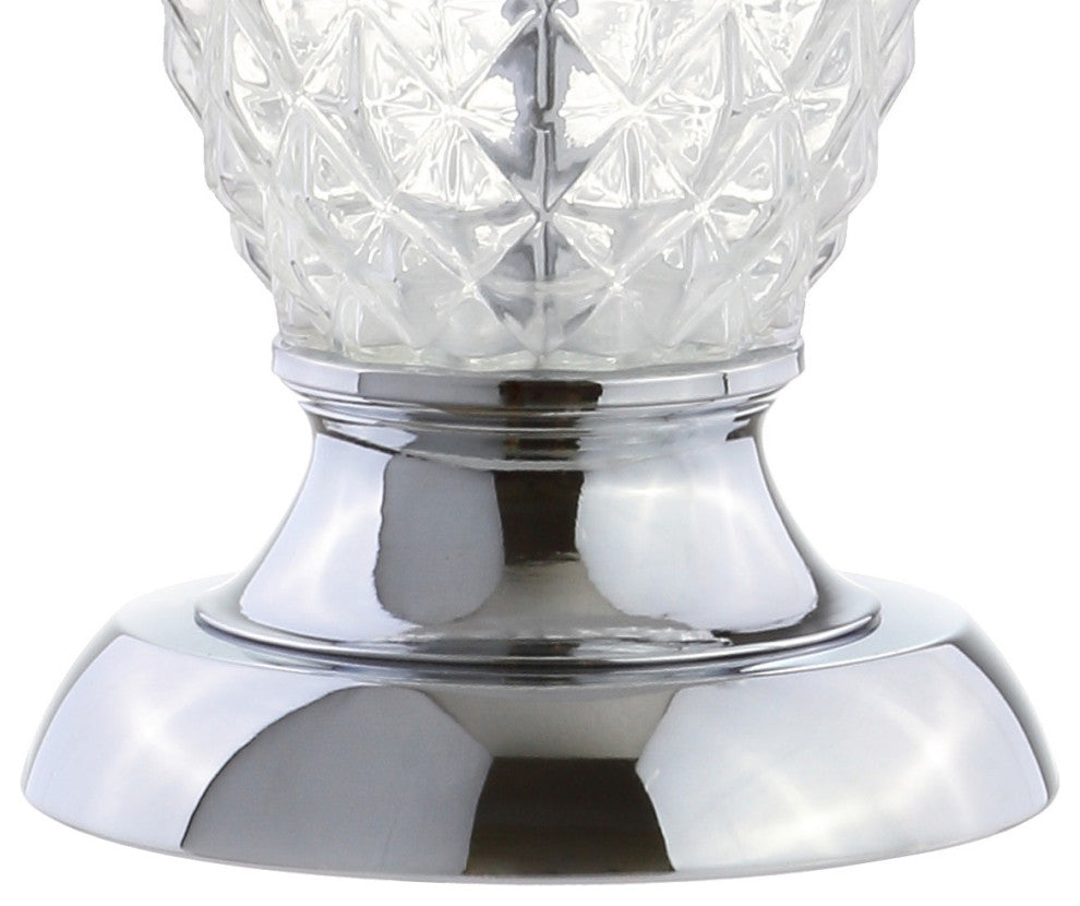 Jane 24" Glass Table Lamp, Clear and Chrome