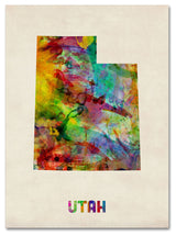'Utah Map' Canvas Art by Michael Tompsett