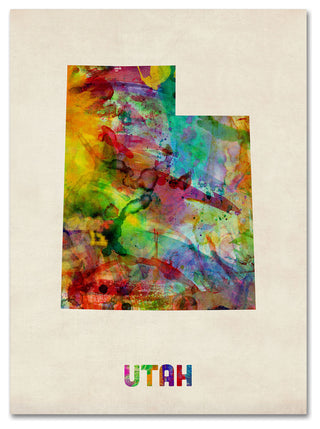'Utah Map' Canvas Art by Michael Tompsett