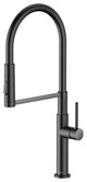 Single Handle Deck Mounted High Arc Pull Down Brass Kitchen Faucet, Matte Black