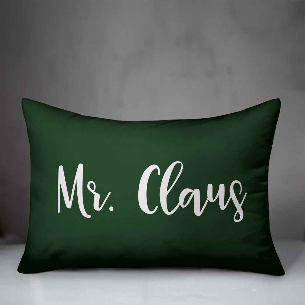 Mr. Claus, Dark Green 14x20 Lumbar Pillow