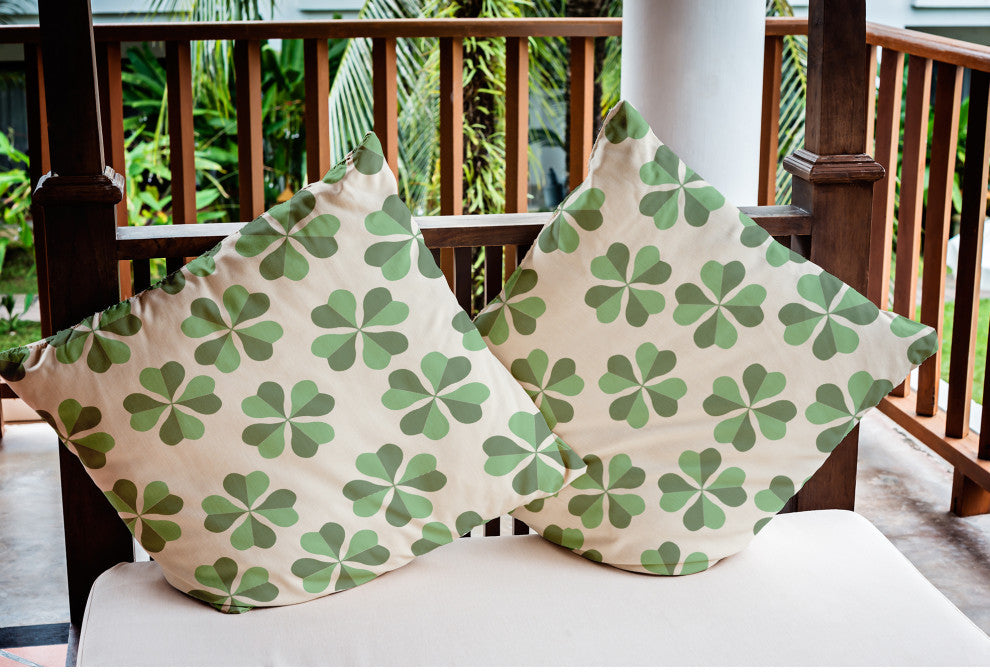 Lucky Patch St. Patrick's Day Indoor/Outdoor Pillow, Laurel Tree Green, 16x16"
