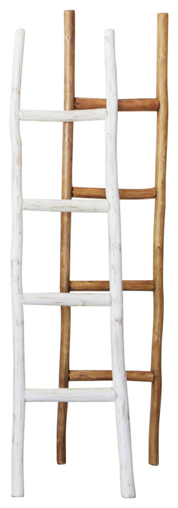 Rustic Wooden Decorative Ladder, Natural