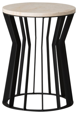 22 in. Millie White Granite Accent Table