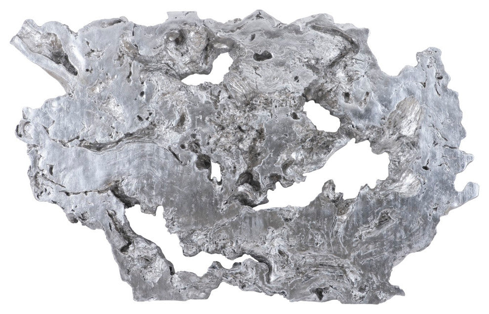 Burled Root Wall Art, Silver Leaf