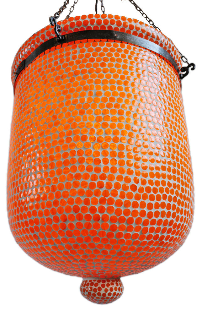 Orange Mosaic Bucket Pendant, Large