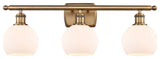 Innovations 516-3W-BB-G121-6-LED 3 Light Bath Vanity Light, Brushed Brass