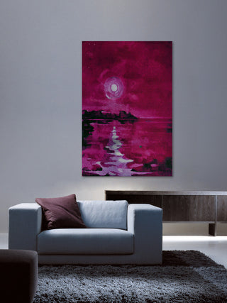 "Fuchsia Waters" Painting Print on Wrapped Canvas
