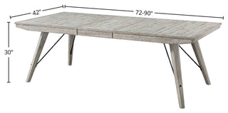 Modern Rustic 72-90" Trestle Dining Table, Weathered White