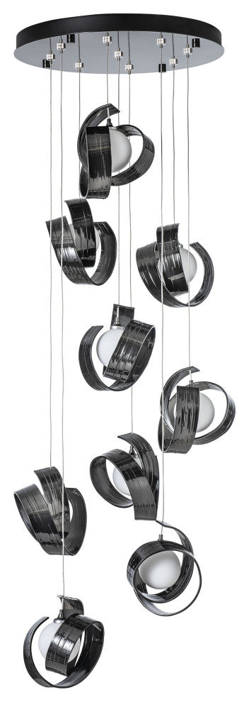Riza 9-Light Pendant Ink Opal Glass Standard
