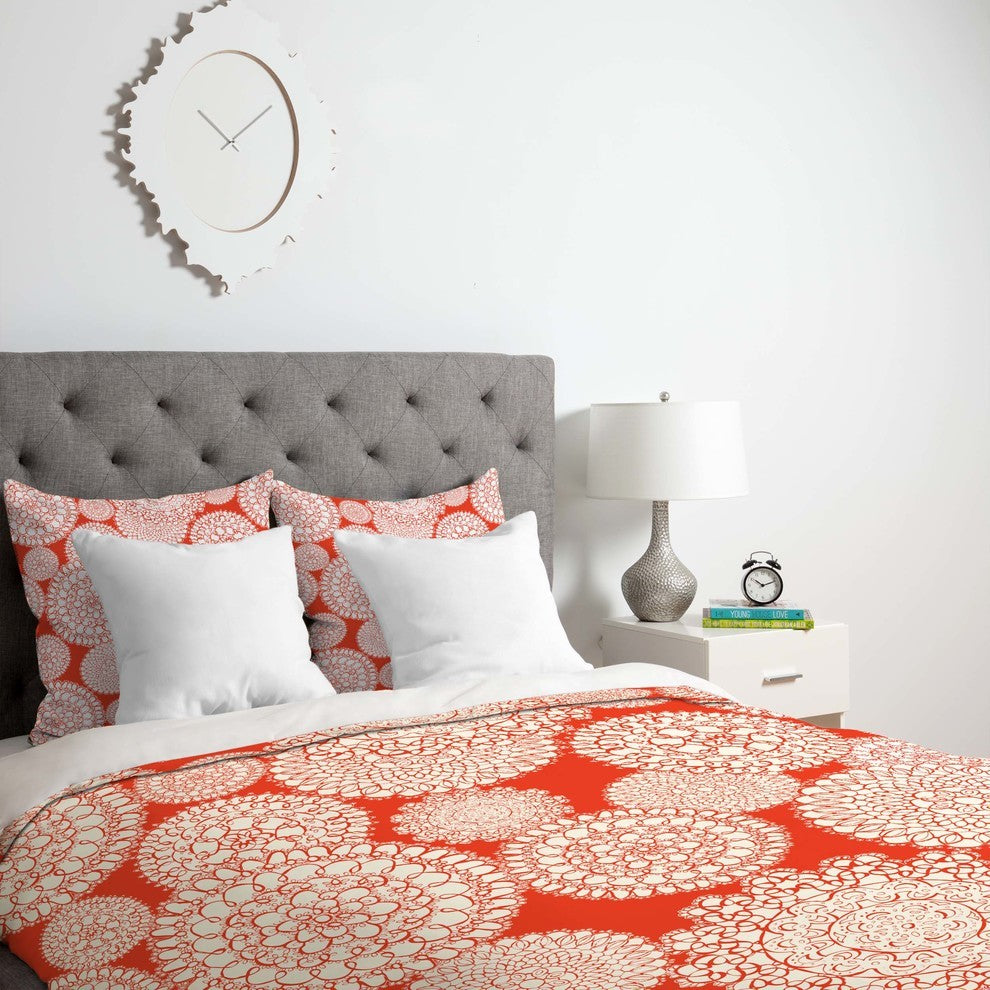 Deny Designs Heather Dutton Delightful Doilies Saffron Duvet Cover - Lightweight