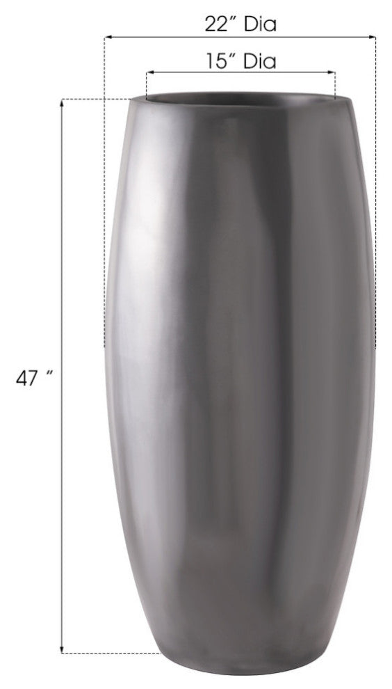 Elonga Planter, Polished Aluminum, Large