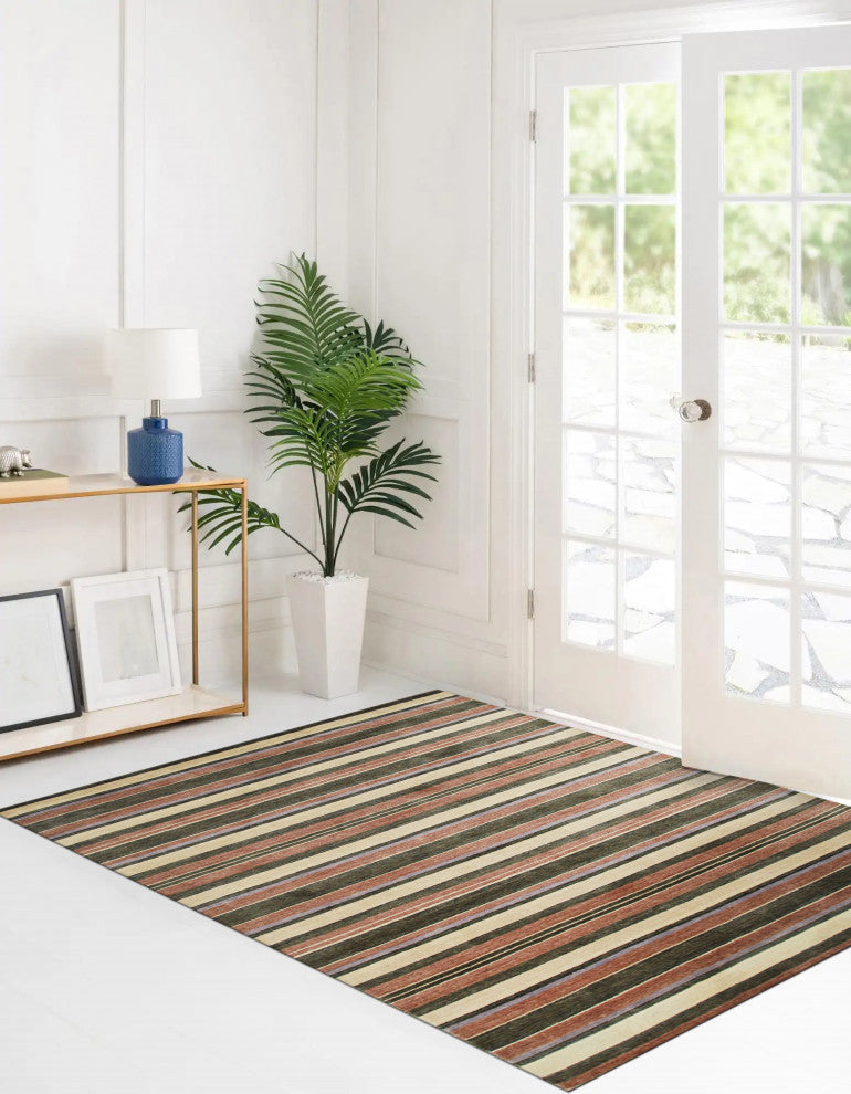 EORC Multicolored Handmade Wool Lori Toni Rug, 5'x8'