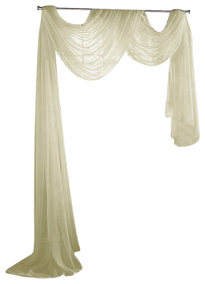 Sheer Voile 216" Long Window Scarf Swag
