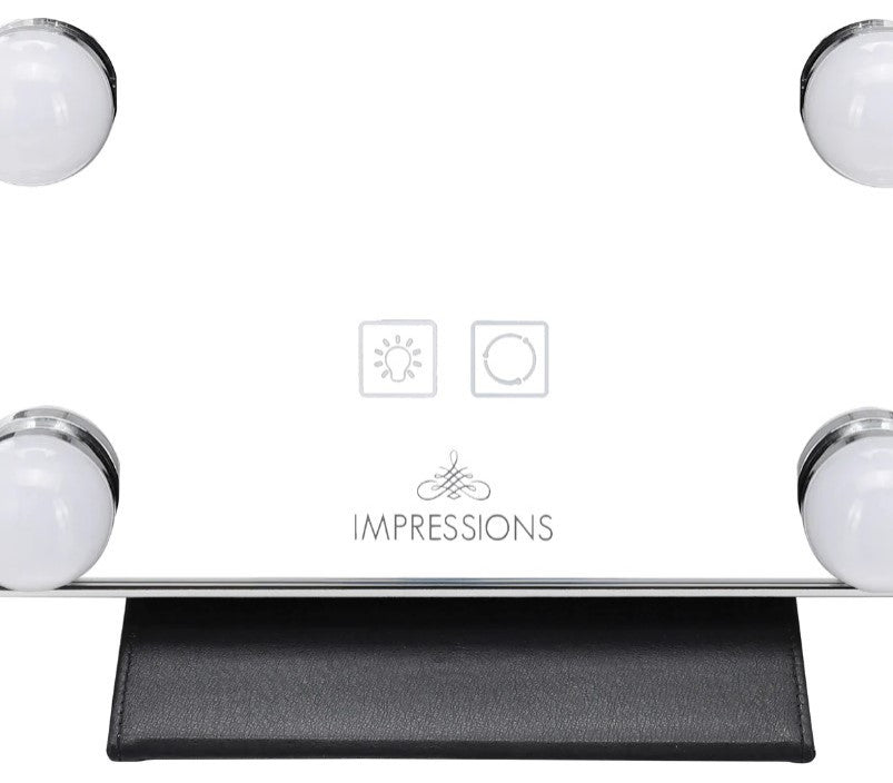 Lumiere Touch Pad Plus LED Makeup Mirror, Black, Hollywood Bulbs