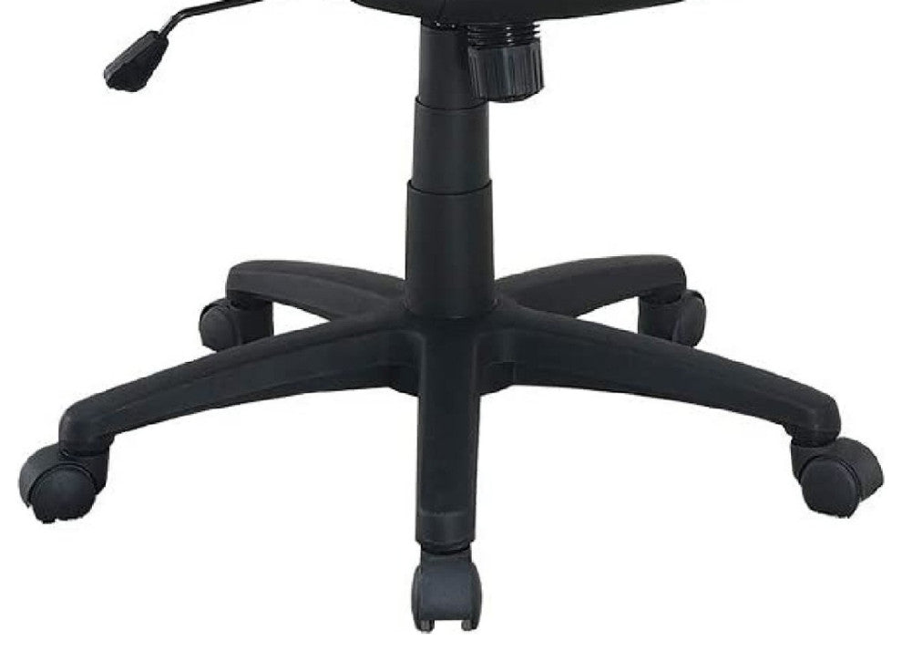 Benzara BM266487 Office Chair With Padded Seat and Curved Track Arms, Black/Red