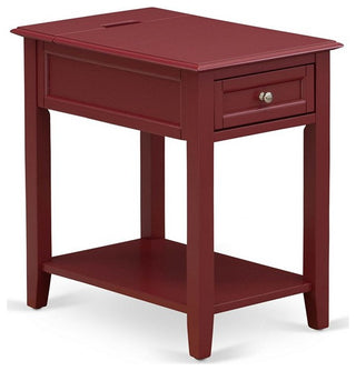 Night Stand, 1 Drawer, Stable, Sturdy Constructed Burgundy Finish