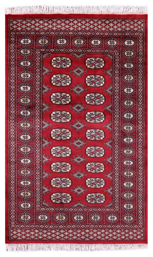 3' 1" X 5' 0" Silky Bokhara Hand Knotted Wool Rug - Q13816